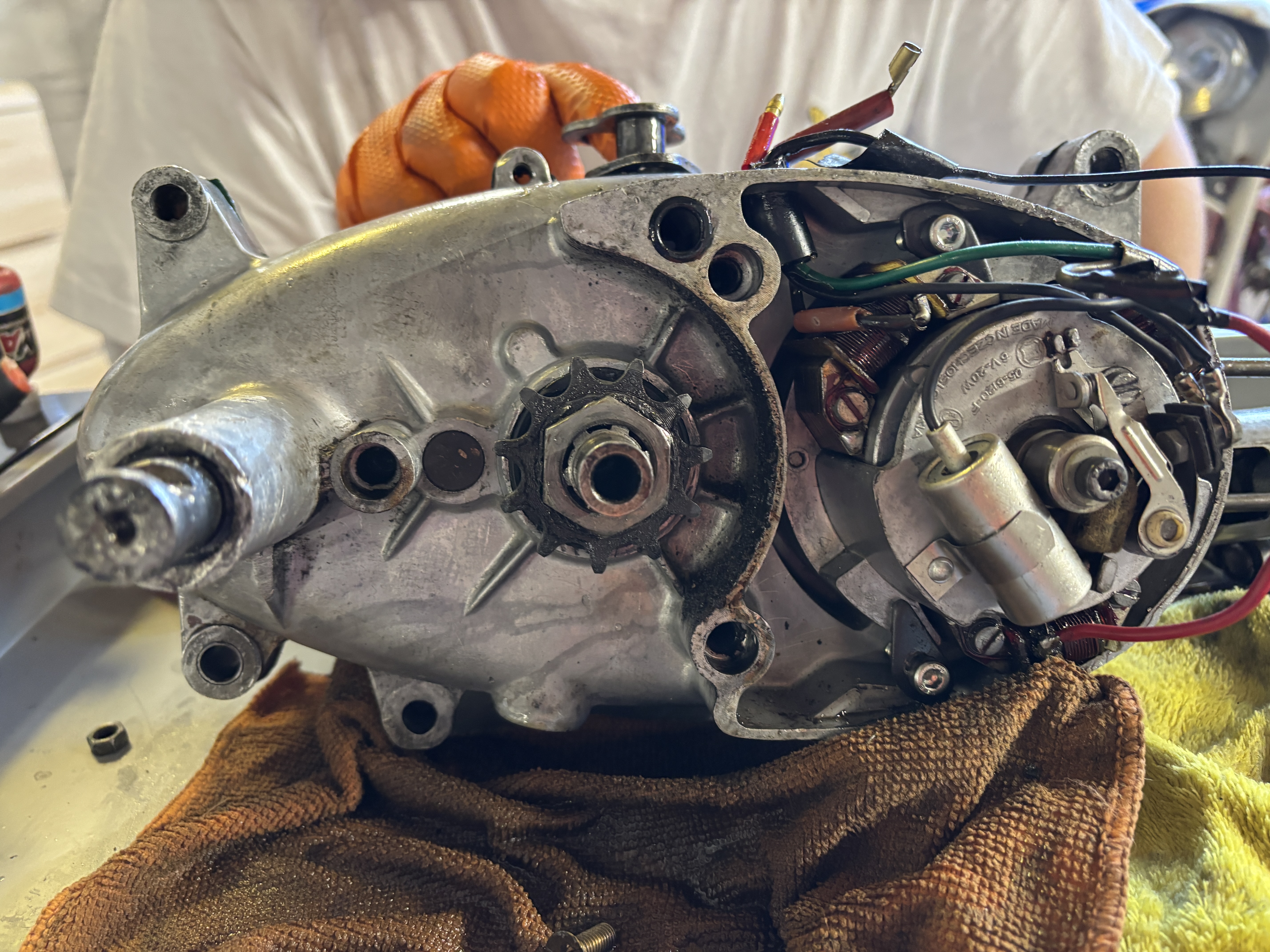 KKJ Motors mechanic working on a motorcycle